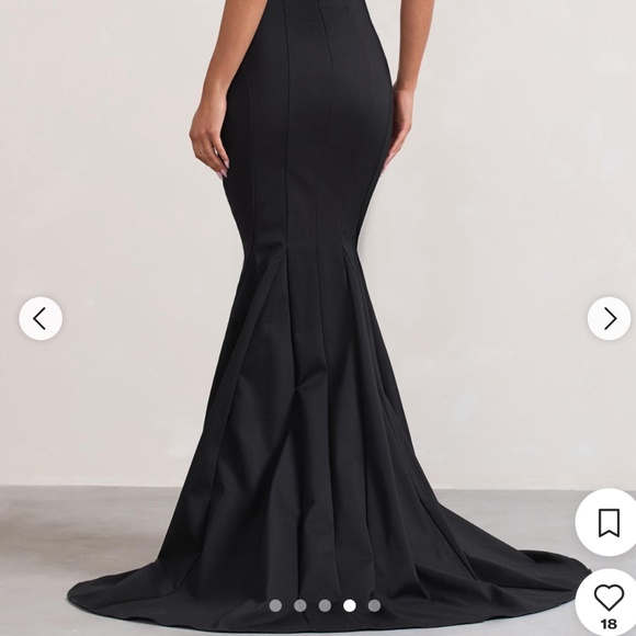 Club L London Adored Black strapless fishtail maxi dress - Picture 4 of 4